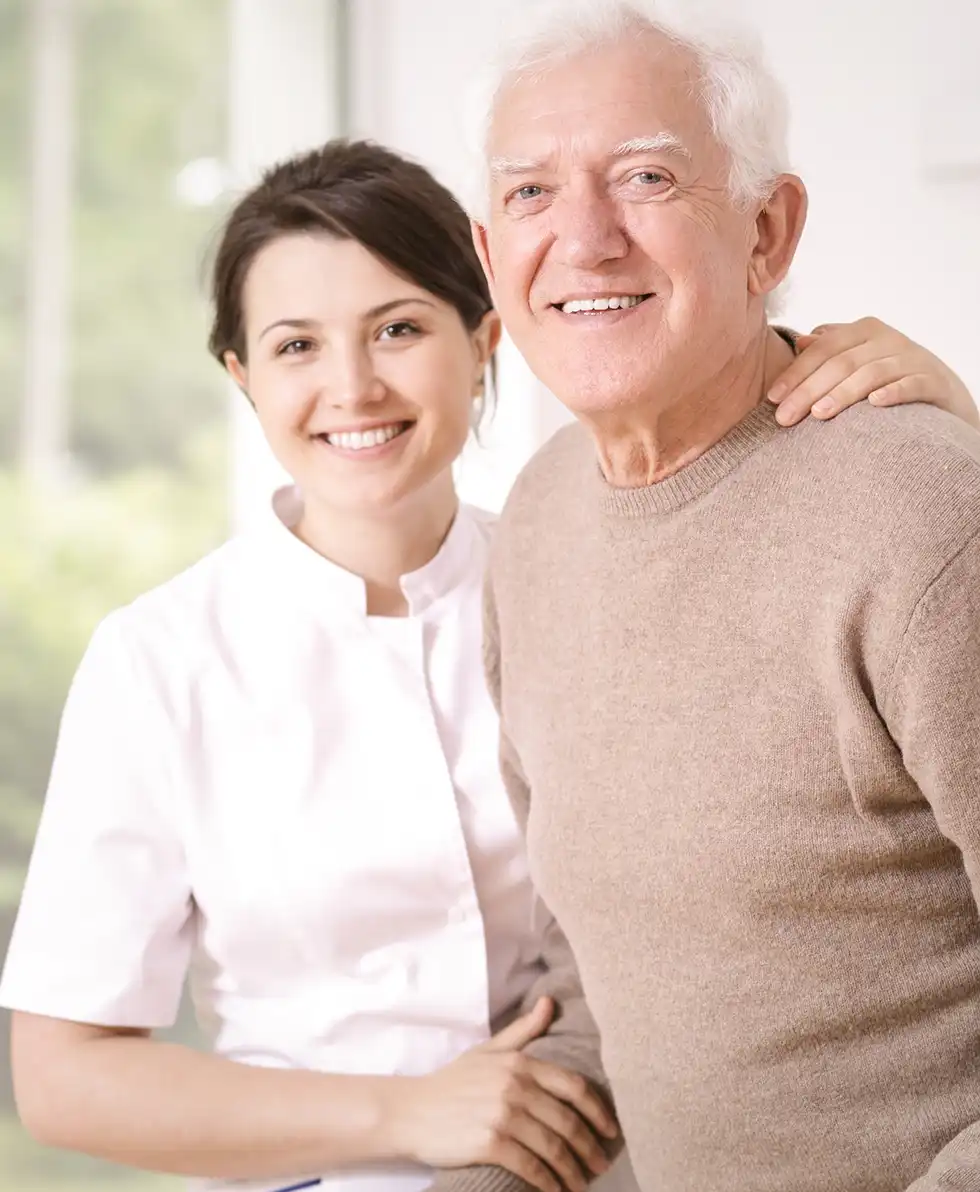 Nurse providing post-surgical care in a patient’s home
